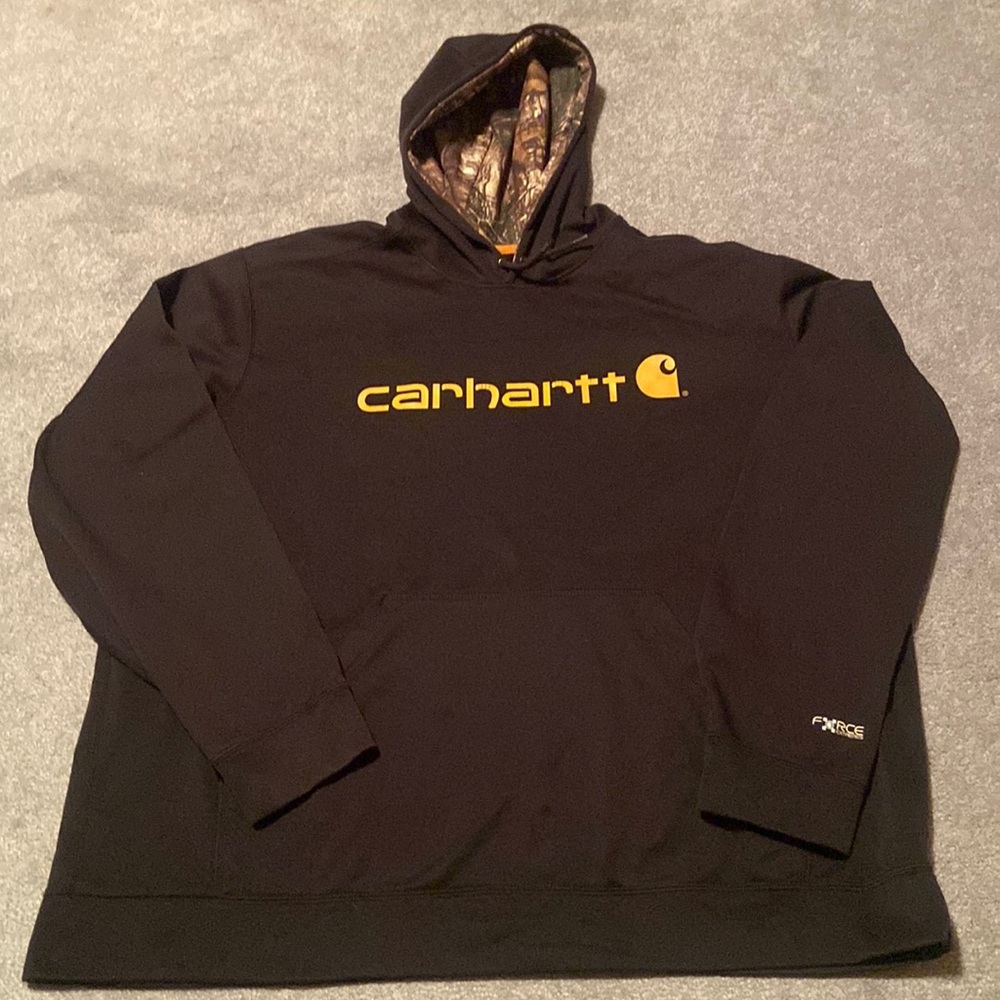 Carhartt Men’s 3XL Relaxed Fit Force Extremes Black Hoodie Sweatshirt